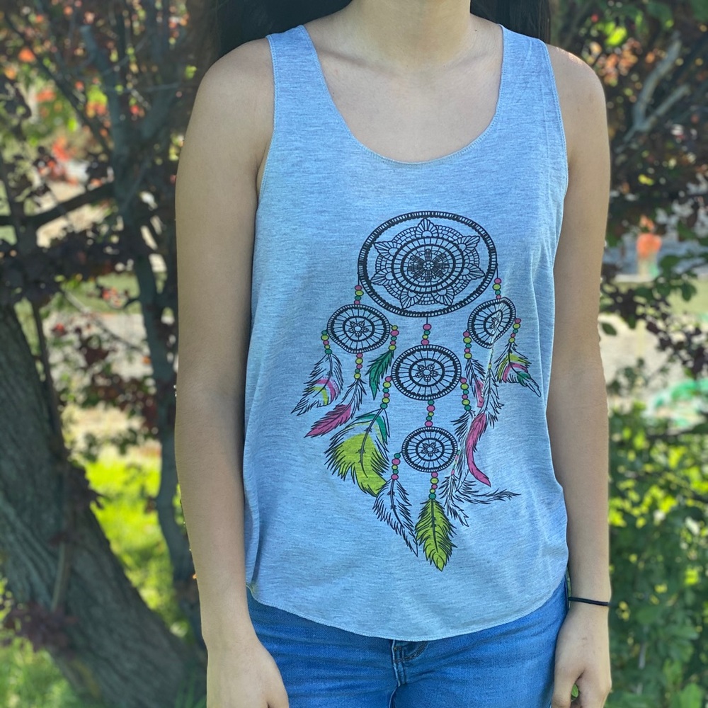 Loose gray tank top
